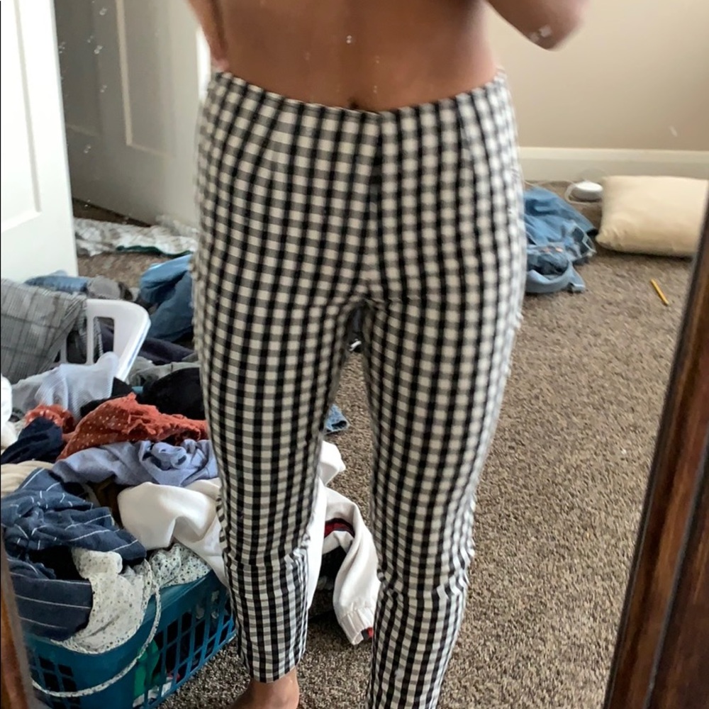 Black and white checkered pants